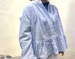 ネストローブ 2026年 UpcycleLino ストライプ リボン ブラウス - メルカリ