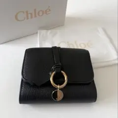 クロエ アルファベット ミニ コンパクトウォレット ブラック レザー