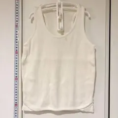 MPS ホワイトリブ編みノースリーブタンクトップ 110cm