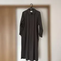 ダークグレー トレンチコート ロング丈