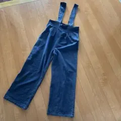 デニムワイドパンツ　肩紐有り