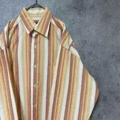 00S 長袖　ストライプシャツ　綿　メンズ　古着