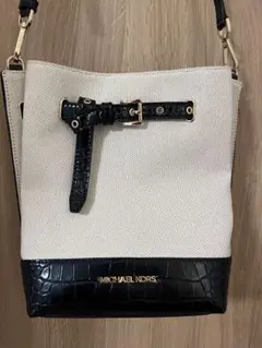 MICHAEL KORS ショルダーバッグ バイカラー クロコ型押し