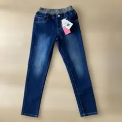 ダークブルー スリムフィット 長ズボン 140cm