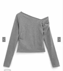 ワンショルダーギャザー スリーブトップス dk1260