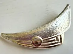 年代物 当時物 未使用 ゴールド×シルバー 大ぶりレトロvintageバレッタ