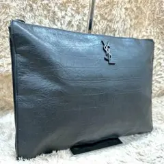 SAINT LAURENT クロコダイル型押し クラッチバッグ - メルカリ