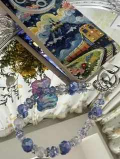 ハンドメイド 蝶モチーフ 携帯ストラップ