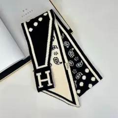 スカーフ マフラー ニット H ドット カシューナッツ柄 ストール ユニセックス