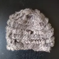 ラビットファーのニット帽