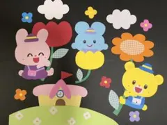 ラスト1.壁面飾り、春、新年度、花、進級、入園