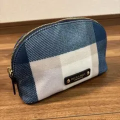 【極美品】ブルーレーベルクレストブリッジ PVC 半月型 ポーチ