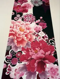 京友禅　はぎれ〈6010〉牡丹に桜　ピンク　てまり　着物Kyo yuzen