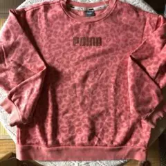 PUMA ピンク レオパード ヒョウ柄 トレーナー 裏起毛 あたたかい 150