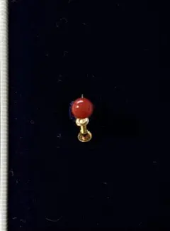 天然赤珊瑚イヤリング片方のみ　5m m玉　金具k18