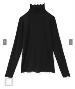 GRL ハイネックメロウシアートップス ブラック、アイボリー