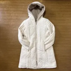 キルティングジャケット フード付き 中ボア 白 M