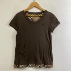 BURBERRY BLUE LABEL ノバチェック Tシャツ ブラウン 刺繍のサムネイル