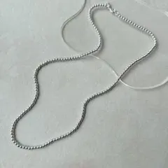 4mmロングシルバーボールネックレス