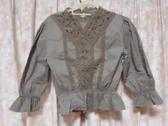 Wcloset ダブルクローゼット カットソー ブラウス 刺繍 レース