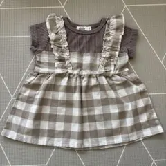 PAIR MANON ペアマノン 90サイズ　女の子　半袖　トップス　チェック柄のサムネイル