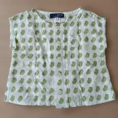 美品・希少＊濱文様 トップス Tシャツ そら豆 90cm 綿 ガーゼ 日本製