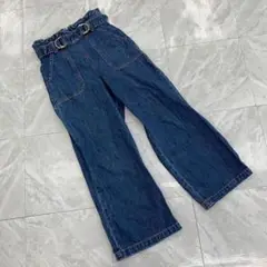 MAJESTIC LEGON デニム ワイドパンツ ベルト付き インディゴ M