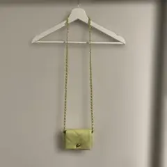 【新品未使用】ライトグリーン レザー ショルダーバッグ