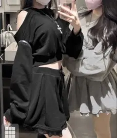 《GRL》ワンショルダーオープンスウェットトップス［tu1437］