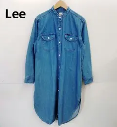 バンドカラー ロングワンピース