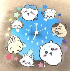 ジャンク品☆ ちいかわ アクリル時計（空からふわり）マリモクラフト壁掛け時計