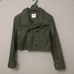 ZARA オリーブグリーン クロップドジャケット