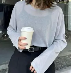 美品 チャオパニックティピー シアー トップス サイドスリット グレー