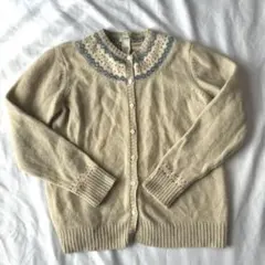 L.L.Bean ウィメンズ カーディガン ベージュ ノルディック柄 ニット