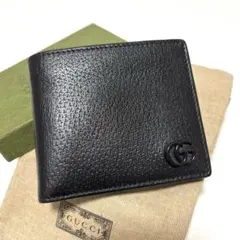 552✨美品✨GUCCI グッチ 二つ折り財布 GGマーモント レザー ブラック