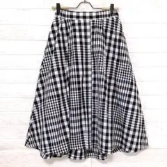earth music&ecology チェック柄ミディ丈スカート　F