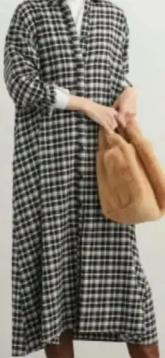 URBAN RESEARCH DOORS チェック柄ロングシャツワンピース