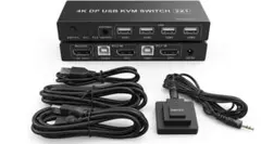 【箱無/新品】4K対応/DisplayPort USB KVM 2×1のサムネイル
