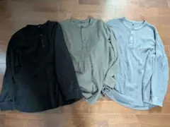 UNIQLO　ワッフルヘンリーネックT 3枚セット