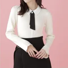 【新品未使用タグ付】襟付きリボンタイニットトップス JILLSTUART