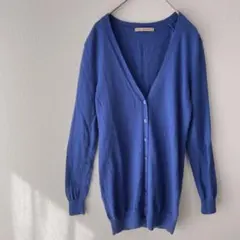 ユニクロ 【s】ウール100%カーディガン ブルー　オフィスカジュアル　無地