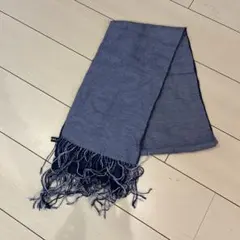 コムサメンネイビー マフラー フリンジ付き