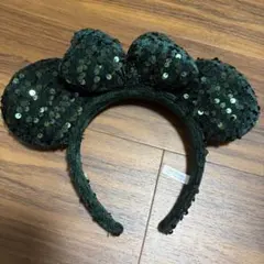 東京ディズニーリゾート カチューシャ スパンコール ダークグリーン