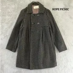 ロペピクニック ピーコート ダブルブレスト L 40 千鳥柄 アウター ミドル丈のサムネイル