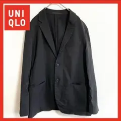 【定番】　UNIQLO 感動ジャケット　ウールライク　標準丈　黒　ブラックのサムネイル