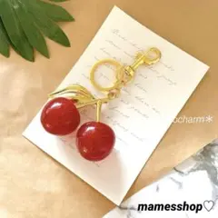 じゃらじゃらキーホルダー キーホルダーチャーム バックチャーム さくらんぼ