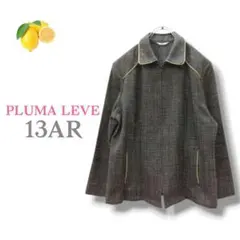 10『PLUMA LEVE』ブラウン ジャケット チェック【XL】ジップアップのサムネイル