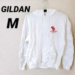 早い者勝ち★ GILDAN 【M】ホワイト フード付きパーカー 白 レディースのサムネイル