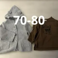 babygap petit main 7080ニットカーディガン　長袖カットソー
