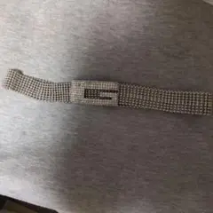シルバー ストーン装飾 ベルト